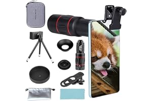 ORIZIZHIC Objetivo largo de enfoque 36X para smartphones, teleobjetivo de teléfono móvil, zoom HD con trípode clip de objetivo, enfoque largo, juego de objetivos telefónicos compatible con iPhone y Android
