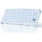 GravaStar Mercury K1%75 Mavi Oyun Klavyesi, Al&uuml;minyum Alaşımlı Mekanik Klavye, Contalı &Ccedil;alışırken Değiştirilebilir Soket, Doğ