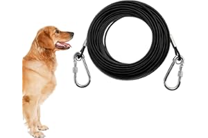 skyehomo Hundeleine für große Hunde bis zu 136 kg, robust und rostfrei, ideal für Hof, Outdoor und Camping, 15 m