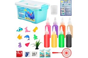 AONUILY Magic Water Elf Kit, 3D Water Animal Beads Handmade Magic Gels Sensory Toys DIY Aqua Gel Set for Kids 3+ Girls Boys Birthday Gift