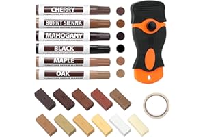 NAKUTITA Laminat Reparaturset, 20 Stück Vinyl Reparaturset, Hartholz Möbel Vinyl Reparaturset Markierungen, 11 Farben Hartwachs für Laminat Holzkitt Vinylboden Holzböden Möbel Arbeitsplattet