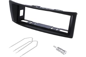 Sound-way Kit Montage 1 DIN Cadre de Radio Façade Autoradio, Adaptateur Antenne, Clés Demontage, Compatible avec Renault Megane, Scenic