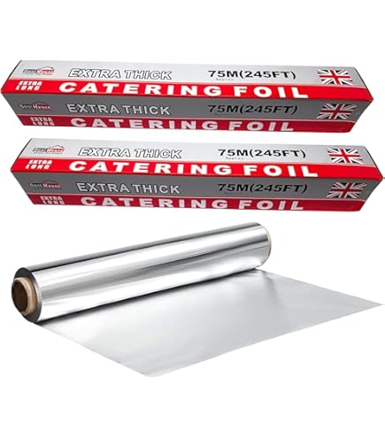 thumbnail image 2 of Aluminium Catering Foil Roll - 450mm X 75m For BBQ, Food Wrap, Baking, Microwave & Freezer Safe 2 of 12