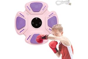 Vicyol S&D Máquina de Entrenamiento de Boxeo Musical. Equipo de Boxeo para Pared con LED, Luces al Ritmo de la Música, 3 Canciones Integradas. Maquina de Boxeo para Niños/Adultos (32x32cm)