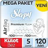 Sleepy Bio Natural Premium Plus Airbag Comfort Mega Paket K&uuml;lot Bez 5 Numara Junior 120 Adet