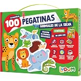 LUDUM - MALETIN 100 PEGATINAS - ANIMALES EN LA SELVA