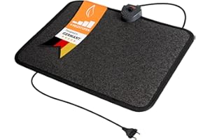 Mi-Heat Mata grzewcza na podczerwień 40x50cm przełącznik nożny termostat 4 poziomy grzania do 45°C stała temperatura 3-godzinny timer antypoślizgowy spód elektryczna mata grzewcza PVC