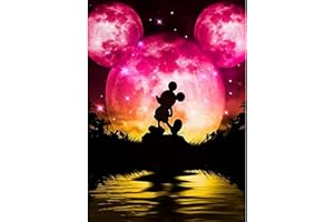 DAERLE 5D Diamond Painting Kits for Adults Kids, Cartoon Mouse Diamond Art Full Drill Kits, DIY Cute Mouse Diamond Pictures Kits for Home Office Wall Decoration 30x40cm