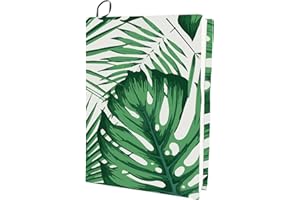 CRASPIRE Tropical Leaf Stretchable Book Cover Forest Plants Washable Reusable Large Nylon Protective Covers 9.4x15.7 Inch Elastic Notebook Wraps Suitable for Most Hardcover Books Classroom Students
