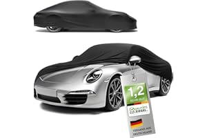 ‎WALSER WALSER Premium Abdeckung Auto Indoor Stretch Plus Qualitätssieger Sehr Gut* Autoabdeckung Winter Autogarage Abdeckung Autoplane Winter Autogarage Abdeckung Winter Auto Abdeckplane Größe 2 schwarz
