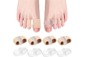 Fantasyon 8Pack Bunion Corrector Big Toe Straightener, Toe Separator Soft Big Toe Spacers for Women Men, Elasticity Hammer Toe Straightener Toe Separators for Bunions(4 Nylon+4Gel)