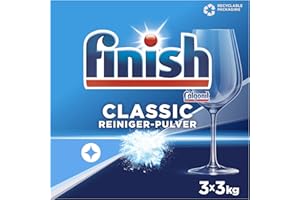 ‎FINISH Finish Classic Reiniger-Pulver, phosphatfrei – Geschirrreiniger Pulver für ein glänzendes Spülergebnis – Großpackung mit 3 x 3 kg Geschirrspülmittel