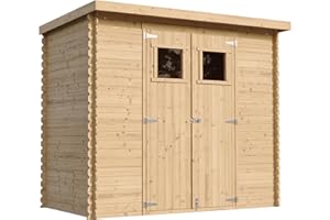 TIMBELA M310 Casetta da Giardino in Legno per Esterni 239x144xA200 cm/2.6m2 - Capanno da Giardino - Piccola Casetta in Legno, Rimessa Attrezzi, Deposito Bici