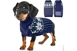 KATZINST Pull pour Chien, Pull Chien, Pull Noel Chien, Pull Chien Petite Taille, Pull-Overs pour Chiens Vetement Chien Petite Taille, Pull Chihuahua Bouledogue Français Teckel Yorkshire, Bleu XS