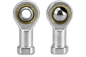 QWORK® 2 Pièces 8mm Embout Roulement à Rotule M8 x 1.25, Femelle Filétage Auto-Lubrifiantes