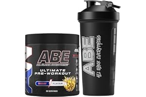 Applied Nutrition Bundle ABE Pre Workout 375g + ABE Black Shaker 700ml | All Black Everything Pre Workout Powder, Energy Drink, Physical Performance, Creatine, Beta Alanine, Caffeine (Energy Flavour)