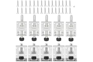 ZPSNDP Zestaw 10 regulowanych nóżek meblowych, 55/102 mm, ze stali nierdzewnej, do dużych obciążeń, z 60 małymi śrubami, do mebli, szaf, regałów, stołu warsztatowego