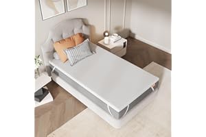 Sweetnight Topper Colchón con Espuma de Memoria en Gel, 90x190 cm, Grosor de 7,5 cm, con Fondo Antideslizante, Sobrecolchón de Espuma Soportiva con Tejido Suave y Transpirable, Extraíble y Lavable