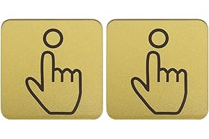 SG Store Znak dzwonka do drzwi, 2 szt. akrylowy złoty 15 x 15 cm, samoprzylepna wodoodporna naklejka do domowego biura