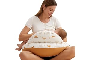 momcozy Poduszka do karmienia z obramowaniem bezpieczeństwa – ergonomiczna poduszka do karmienia i przechowywania z regulowanym paskiem i zdejmowaną bawełnianą poszewką, deszcz meteorytów