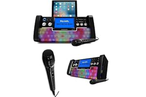 Easy Karaoke EKS780-BT Bluetooth CD+CDG Karaoke Disco Party Maschine mit Lautsprecher, 1 Mikrofon, LED Disco Lichter und 7 Zoll Farb-TFT Bildschirm