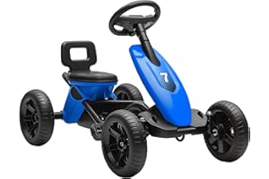 AIYAPLAY Pedal Go Kart for Kids, Children Ride-On Race Car with Silent EVA Tyres, for 2-5 Years, Blue