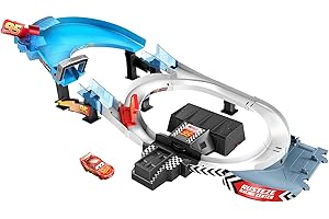 MATTEL Disney Cars- Playset Pista Scontri Doppia Rust-Eze, con Veicolo Saetta McQueen, Giocattolo per Bambini 4+Anni, Imballaggio sostenibile, GRJ50