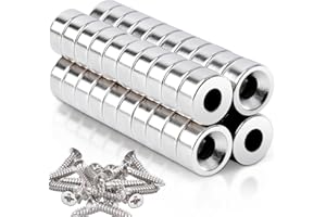 MAGXCENE 40pcs Calamite Potenti Magnete Circolare,Calamita Neodimio 10x5-4mm con Foro Svasato Piccole Magneti Rotonde Forati Vite Rondelle Base per Frigorifero Industrial science and laboratory