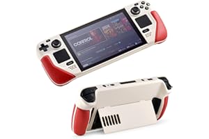 UYIYE Kickstand Case for Steam Deck White Red - Protective and Reliable Accessory with Stand Function (CASE-STEAM-FT02-WhiteRed)