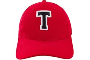 4SOLD Unisex Jungen Mädchen Mütze Baseball Rot Cap Marineblau Hut Kinder Kappe Alphabet A-Z Gestickt in der EU