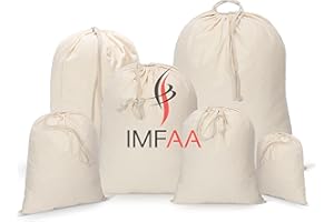 IMFAA Sack Drawstring Cotton Canvas Bags – Reusable, Eco-Friendly Storage & Laundry Bags for Clothes, Travel, Toys & Gifts (10, Small(25x30) Cm)