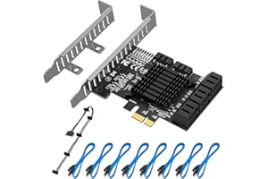ACTIMED 8 SATA Ports PCIE SATA Controller Karte, 6 Gbps SATA 3.0 Controller, Kommt mit 8 SATA-Datenkabeln, PCI Express Card Support 8 SATA 3.0 Devices, Support Windows, MAC, Linux