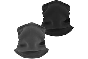 TAGVO Winter Fleece Neck Warmer, Soft Double Layer Fleece Thick Thermal Neck Gaiter Elastic Multifunctional Scarf Windproof Skiing Neck Tube Ear Warmer Balaclava Hood Unisex for Outdoor Sports