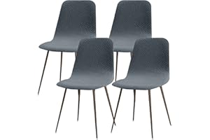 Lydevo Fundas para Sillas de Comedor 4 Piezas Funda de Silla Nordica Cocina Elásticas Cubiertas Fundas para Silla Oficina Sin Brazo Ajustables Lavables Protectoras de Sillas Escandinavas,#Gris Azul