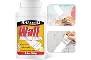 HALLDELI Cepillo rodante para reparación de paredes, pintura blanca de secado rápido, rodillo portátil integrado para reparación de paredes, cubre graffiti y manchas (XGSA4-1Pack)