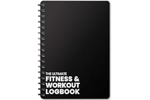 UNIBRANDS Ultimate Gym Workout Log Book, 100 Page - XL A5 Exercise, Fitness and Training Planner & Gym Journal - Set Goals & Track Progress - for Men and Women (Black)