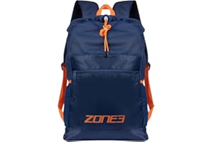 ZONE3 Mesh Training Backpack - Navy/Orange Large Swim Training Bag