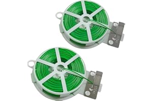 xiaoxiaozhijia 100m Jardín Planta Lazos Verde,Alambre Jardineria con Cortador para Flejado de Jardín,Malla de Sombra,Acabado de Cables (50m*2)