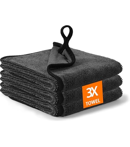 Lot De 2 Chiffons Microfibre Ultra Absorbants Gris 60x50 Cm 650 G/m² – Idéal Voiture, Douche, Maison & Camping