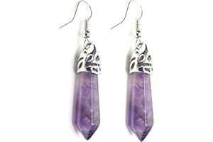 KISSPAT Orecchini pendenti per donne, Orecchini pendenti chakra in vero cristallo di quarzo naturale Regalo per donne ragazze matrimoni anniversari di compleanno