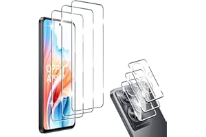 HidWee Cristal Templado Compatible con OPPO A79 5G, 3 Piezas Protector de Pantalla + 3 Piezas Protector de Lente Cámara, 9H Dureza Sin Burbujas Cristal Templado & Protector de Cámara