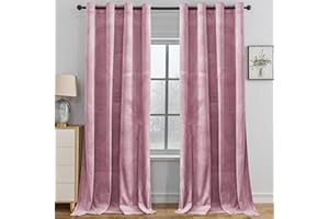 YSTELLAA Cortinas Terciopelo Opacas 2 Piezas, 140×300cm, Cortinas Termicas Aislantes Frio Y Calor, con Ojales, Cortina Acustica, Modernas, para Salon Dormitorio, Rosa