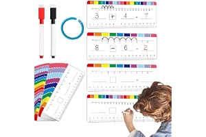 Matematik Tallinje - Addition Subtraktion Pedagogiska Leksaker - Suddbart Dubbelsidigt Matematiklärande Verktyg Med Förvaring