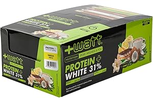 +WATT Protein+ white - Barretta Proteica al 31% Ricoperta di Glassa al Latte - Gusto Crema al Limone - Box da 24 Barrette