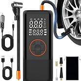 Romofy Şarjlı Hava Kompres&ouml;r&uuml; 150 PSI - 4500 mAh Taşınabilir Araba Lastik Şişirme Kompres&ouml;r&uuml; Flaş Işıklı - Ayarlanabilir Diji