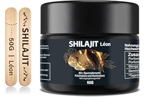‎LÉON Shilajit Harz Original – Hochdosiert, Reich an Fulvin- und Huminsäure, 85+ Mineralien, Vegan, Zuckerfrei, Glutenfrei, Ohne Bindemittel und Gentechnik (100 Portionen) (Original)