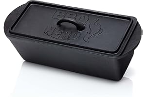 ‎BBQ NERD BBQ-Nerd Kleine Brotbackform 3 L - Gusseisen Kastenform mit Deckel - Backform für Ofen, Grill, Feuer - Brottopf Dutch Oven für Hackbraten Fleischkäse Brot