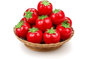 LORIGUN 15 pezzi di pomodori artificiali,pomodori finti per la decorazione di verdure artificiali,pomodori,pomodori di simulazione di dimensioni normali,decorazioni per la casa,decorazioni per feste Chirstmas