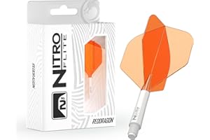 RED DRAGON Darts – Nitro Flite Système intégré de vol et d'arbre – No.2 Forme et design - Disponible en Court, intermédiaire et moyen - Variété de couleurs - Accessoires de fléchettes professionnelles