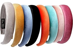 LONEEDY 8 pezzi fasce rigide, fasce per capelli spesse in spugna di velluto da 1,2 pollici Accessori per capelli fai da te per le donne